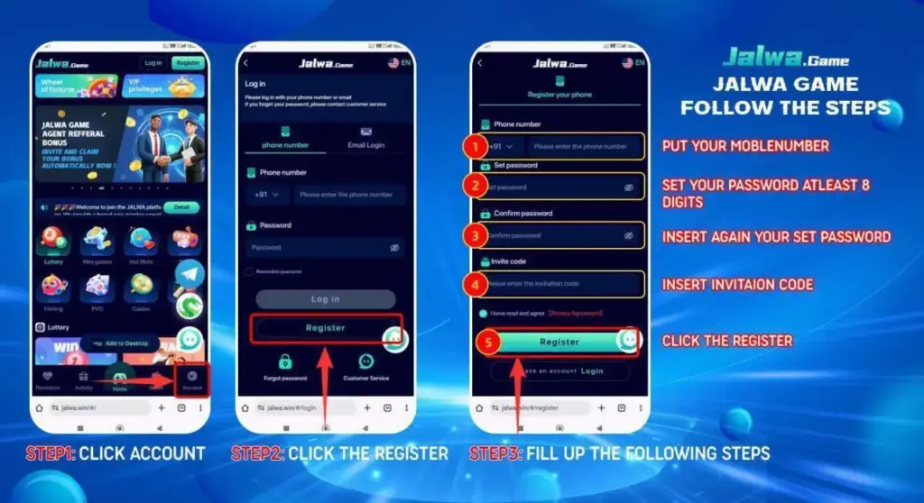 Jalwa game register